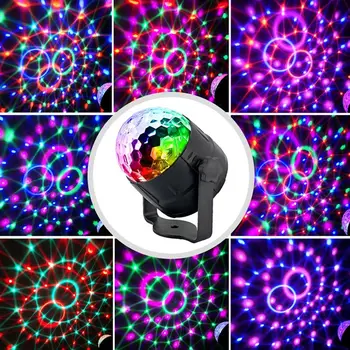 Sunet Activat de Rotație Minge Disco DJ Lumini de Partid 3W 3LED RGB LED Lumini de Scena Pentru o Nunta de Craciun petrecere de sunet lumini
