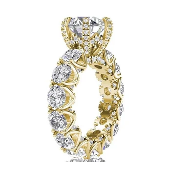 LESF Bijuterii de Lux pentru Femei de 4 Carate, Tăiat Rotund Premium SONA Piatra Argint 925 Moda Inele de Logodna