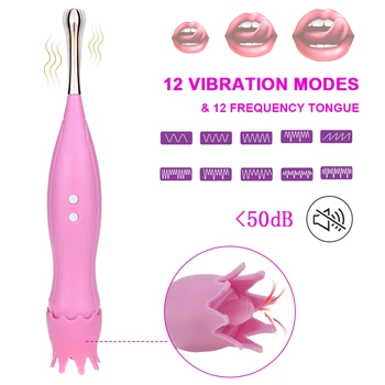 Limba Vibrator 12 Moduri de sex Feminin Masturtor Orgasm Stimularea punctului G Lins Clitoris stimularea Mamelonului Adult Jucarii Sexuale Pentru Femei