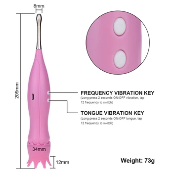 Limba Vibrator 12 Moduri de sex Feminin Masturtor Orgasm Stimularea punctului G Lins Clitoris stimularea Mamelonului Adult Jucarii Sexuale Pentru Femei
