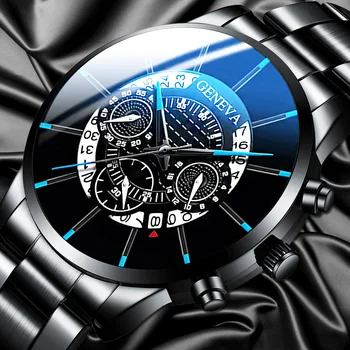 Noi 2020 Geneva Lux Bussiness Ceas de Moda pentru bărbați din oțel Inoxidabil brand de Top Calendar Cuarț Ceas pentru bărbați Relogio masculino