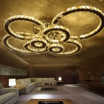 Chrome inel de cristal LED lumina plafon Living, sufragerie, dormitor, camera de studiu lampă de tavan Comerciale si de iluminat de birou