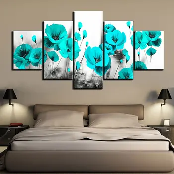 Panza Pictura Arta de Perete HD, Multe Flori Albastre Frumoase Cadouri de Imprimare Poster Acasă Decorative Living Modern Modular Poze