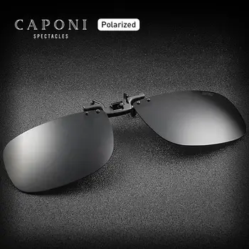 CAPONI Brand Polarizati Clip-On Ochelari Cadru de Conducere de zi cu Zi Neagră Lentile UV Protectie Fliped Up ochelari de Soare Clip Bărbați CP1282