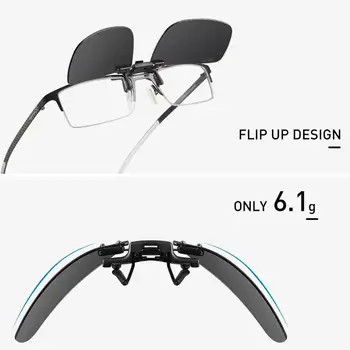 CAPONI Brand Polarizati Clip-On Ochelari Cadru de Conducere de zi cu Zi Neagră Lentile UV Protectie Fliped Up ochelari de Soare Clip Bărbați CP1282