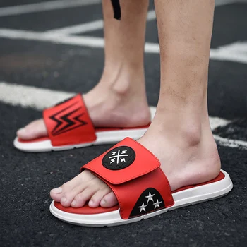 Coslony diapozitive bărbați trend pantofi de Vară Papuci Bărbați în aer liber Pantofi de Plaja Clasic în afara Bărbați Sandale de Vară Moale Sandale rosu