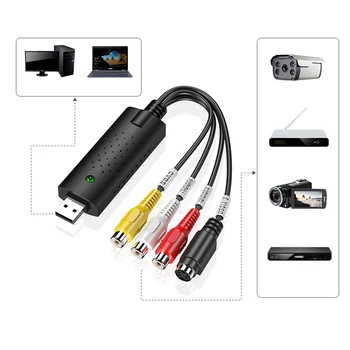 USB 2.0, Audio TV Video VHS pe PC, DVD, VCR 1080P Convertor Camera Video Capture Card Adaptor Pentru Înregistrare video cu Digtal Driver