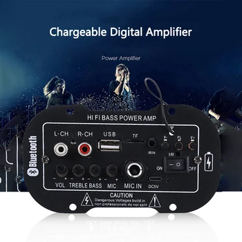 5 Inch 7.4 V Mașină Bluetooth 2.1 Hi-Fi Bass Power AMP Mini Car Amplificator Radio Audio Amplificator Digital USB TF Control de la Distanță
