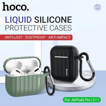 Hoco silicon moale caz pentru airpods pro 1 2 capac de protecție pentru casti cu șnur lavabil aer păstăi pro capac cutie căști