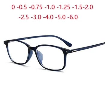 TR90 Anti Raze Albastre Pătrat Personalizate baza de Prescriptie medicala Ochelari Femei Albastru Cadru Minus okulary korekcyjne 0 -0.5 -0.75 La -6.0