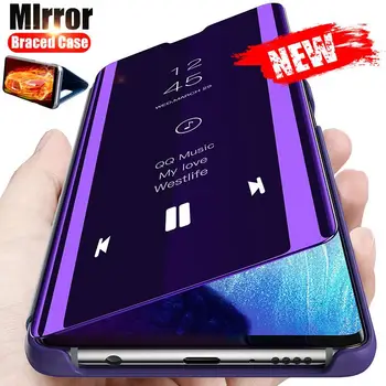 Smart Mirror Caz Flip Pentru Samsung Galaxy A50 A51 A71 S8 S9 S10 Nota 20 10 9 8 S20 Plus A21s A20s A31 A70 Lite A81 A91 Acoperi