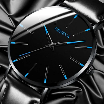 Ceasuri Barbati Clasic Negru Curea Din Piele Cuarț Ceasuri De Mână De Moda De Sex Masculin Ceas De Ceas Minimalist