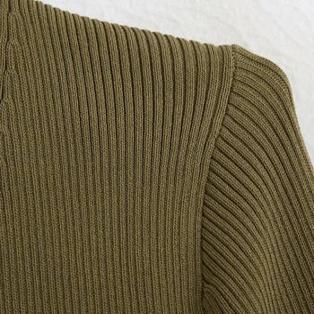 2020 începutul toamnei femei nou gât rotund maneca lunga fir stretch slim subțire față jachetă scurtă pulover cardigan