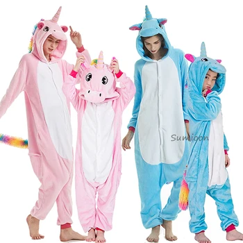 Băieți Fete Kigurumi Seturi De Pijama Panda Unicorn Pijamale Pentru Femei Pijimas Scutece Adulti Animal Pijamale Cald Iarna Pijamale Copii