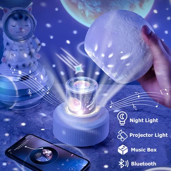 Galaxy Proiector LED Lumina de Noapte Cu Bluetooth Galaxy Lampă Copii Proiector Rotativ Music Box 3D Lumina Pentru Decor Dormitor