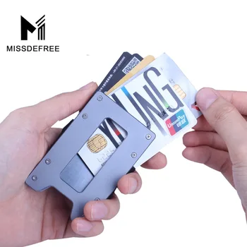 Minimalist Aluminiu Slim Wallet pentru Bărbați și Femei din Fibra de Carbon Buzunar Frontal Cheie de Monedă Caz & Titularul Cardului de Credit RFID Blocking