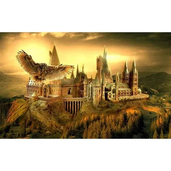 ARMYQZ Div 5D Harry Școala de magie Castelul owl Full Diamond Pictura cruciulițe kituri de arta Scenic 3D vopsea de diamante Stras