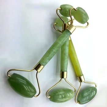 Jade role subtiri fata de frumusete instrument cu role de jad masaj facial relaxa pierderea in greutate dublu cap costum verde jad masaj împinge