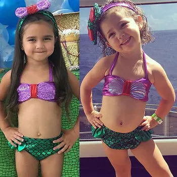 Citgeett Copil Copii Copii Fete de Costume de baie, Topuri fără Mâneci + Slip Costum de Plajă Bikini Set Haine 0-8Y