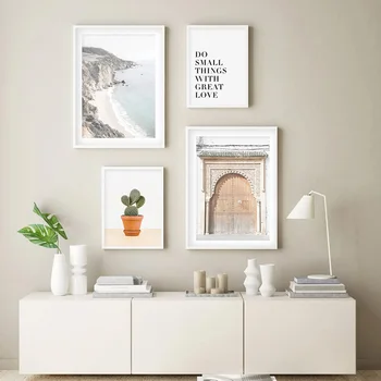Trendy Bej Mentă Pastel Galerie Panza Pictura, Fotografie de Arta de Perete Poster și Imprima Imagini Living Home Decor Interior