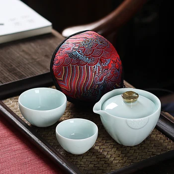 Japoneze ceramice ceașcă de ceai de Călătorie Includ 1 Oală 2 Cana, de Înaltă calitate elegant gaiwan,Frumos, ușor ceainic ceainic,kung fu teaset
