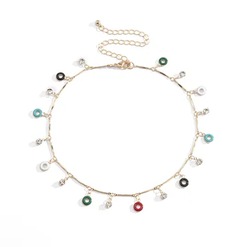 Fierbinte de vânzare de bijuterii cu temperament zircon colier moda all-meci culoare circle pandantiv colier pentru femei en-gros