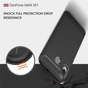 Pentru ASUS Zenfone Max M1 ZB555KL Cazuri la Șocuri TPU Moale Periat Înapoi Caz Pentru ASUS Zenfone Max M1 ZB555KL Fundas 5.5