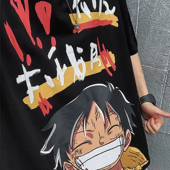 Anime Haine Barbati Supradimensionate T Shirt Anime One Piece Luffy Zoro Tricouri De Sex Masculin Alb O-Neck Tee Topuri Harajuku Haine Și Lucruri Amuzante