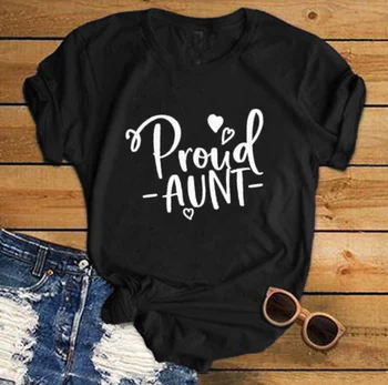 Amuzant Mătușa Sarcinii Anuntul Citat Teuri Topuri pentru Femei de Moda T-shirt Mândru Mătușa Litere Tipărite Femei O-Neck Tricou Casual