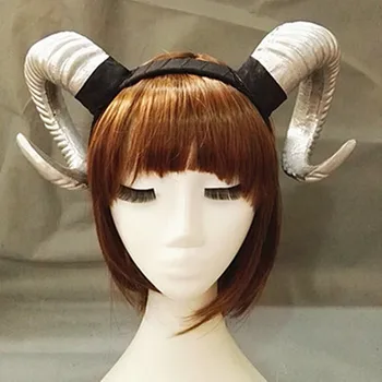 Demon Rău corn cosplay articole pentru acoperirea capului Manual Oi coarne Gothic Lolita negru/auriu/argintiu culoare Bentita Halloween Prop Hairband