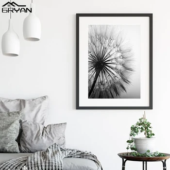 Floare păpădie Viața Citat de Arta de Perete Panza Pictura Alb-Negru Moderne de Imprimare Poster Planta Imagine Home Decor pentru Camera de zi
