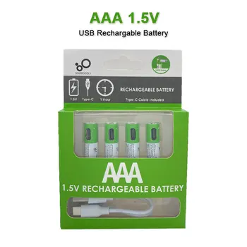 NOUA baterie AAA de 1,5 V 366mAh/550 mWh AAA reîncărcabile li-ion, baterii cu USB reîncărcabilă pentru control de la Distanță fără fir, mouse + Cablu