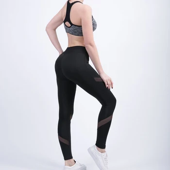 CHRLEISURE Mozaic Jambiere Femei Fitness Gotic Plasă de Cusut Gym pantaloni Femei Sexy Elastic Respirabil