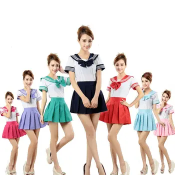 Sexy Anime School Girl Lenjerie, Uniforme De Fantezie Lolita Camasa Bluza Top, Fusta Mini, Rochie Fancy Cosplay Costum De Marinar