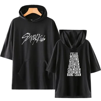 Kpop fără stăpân Copii Hooded t shirt Femei Bărbați Harajuku Hip Hop tricou Straykids Toate Statele Nume Tipărite tricou Streetwear Haine