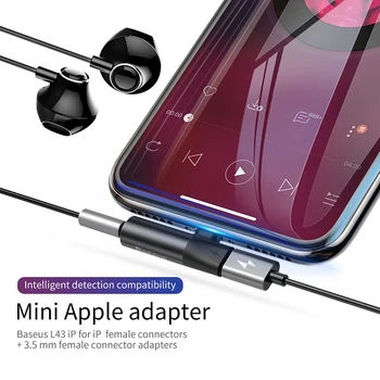 Baseus AUX Audio Adaptor Lightning la 3,5 mm Jack pentru Căști de Încărcare Splitter Pentru iPhone 11 Pro 11 XS Max Xr X 8 7 Converter
