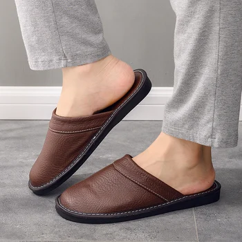 Unisex primăvară acasă papuci piele barbati marimea 45 46 Precizie de coasere Clasic interior om pantofi de piele
