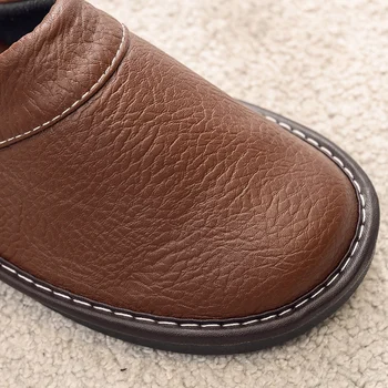 Unisex primăvară acasă papuci piele barbati marimea 45 46 Precizie de coasere Clasic interior om pantofi de piele