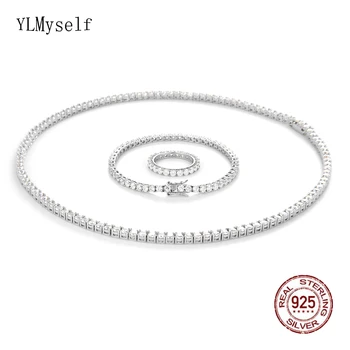 Solid 925 Sterling Silver Tenis Colier(16