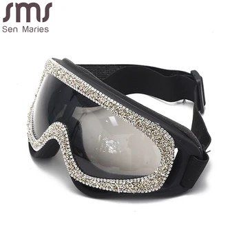 2021 Moda Supradimensionate Windproof ochelari de Soare Femei Designer de Lux Stras Ochelari de protecție ochelari de Soare Barbati Una Bucata Ochelari de soare UV400