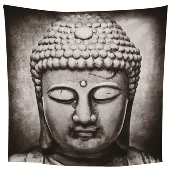 Fierbinte India Negru și Alb statuie a lui Buddha Cald Covor pe Perete Tapiserie Saltea Boem 5Sizes Covor Pătură Cort de Camping