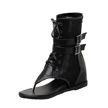 SAGACE Roma Femei sandale Cizme Sexy, de Înaltă Calitate Outsid Doamnelor Pantofi Sandale inalte Negru Cataramă Vara Rece Curea Pantofi