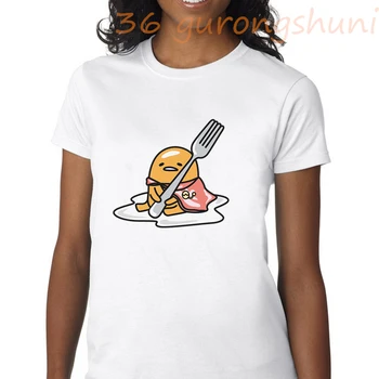 Kawaii Desene animate Gudetama leneș fidea de ou gălbenuș de Imprimare tricou amuzant moda tricou femei grafice de sex feminin tricoul noi topuri tricouri