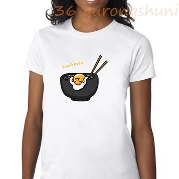 Kawaii Desene animate Gudetama leneș fidea de ou gălbenuș de Imprimare tricou amuzant moda tricou femei grafice de sex feminin tricoul noi topuri tricouri