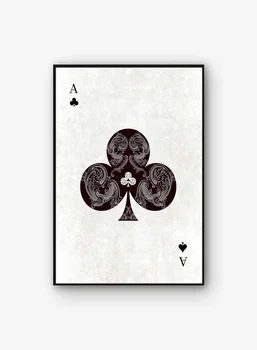 Ace Clover Diamond Heart Pică Poker Pachete de Carduri de Epocă Arta Tesatura Panza Printuri Acasă Decor de Perete Pictura