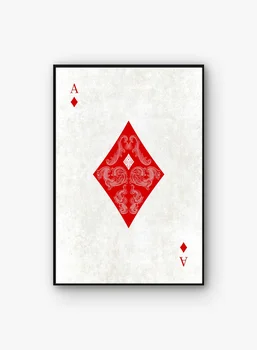 Ace Clover Diamond Heart Pică Poker Pachete de Carduri de Epocă Arta Tesatura Panza Printuri Acasă Decor de Perete Pictura