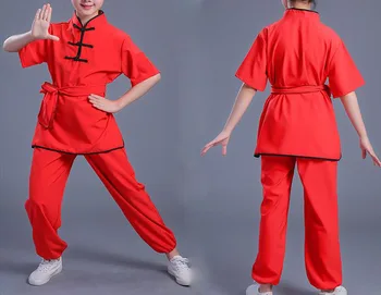 4color unisex albastru/roșu Copii arte martiale îmbrăcăminte costume copii maneca scurta kung fu uniforme băieți și fete wushu, tai chi se potriveste