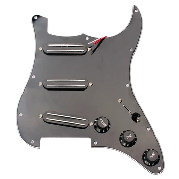 Chitara electrica Încărcate Precablat Pickguard 3 Straturi 11 Gaură pentru Chitara Fender Stratocaster Piese Negru