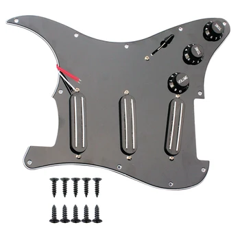 Chitara electrica Încărcate Precablat Pickguard 3 Straturi 11 Gaură pentru Chitara Fender Stratocaster Piese Negru