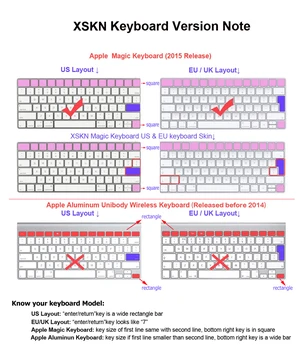 XSKN pentru Adobe Lightroom CC taste Design Capac Tastatură Piele de Silicon pentru Apple Magic Keyboard (MLA22LL/A, Lansat în)